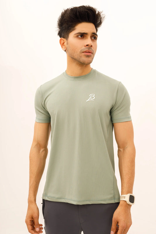 LB. Sea Green Lining Stretchable Fabric T-Shirt LookBuy247